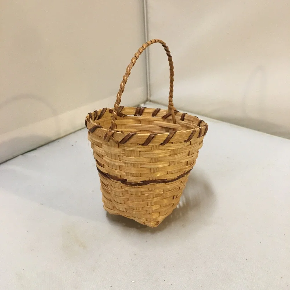 Miniature Woven Basket Unisex OS Tan Philippines Boho Decor Cottagecore